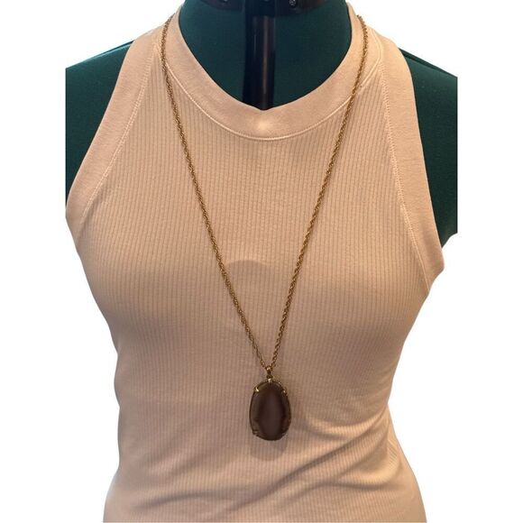 Nordstrom- Gorgeous large blue stone necklace on gold chain - Picture 3 of 6